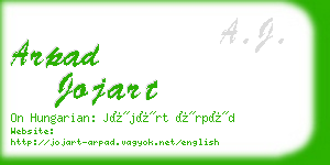 arpad jojart business card